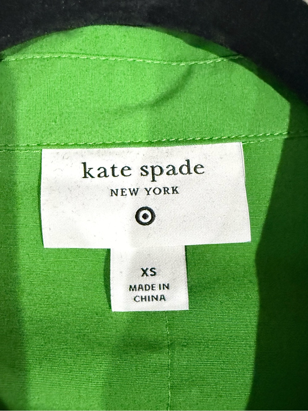 Women's Ribbon Short Sleeve Midi Shirtdress Kate Spade Target Green Women’s XS - Picture 4 of 12